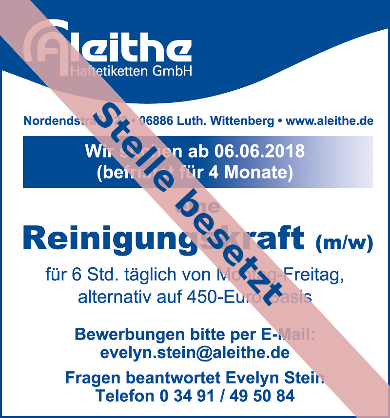 Wir suchen eine Reinigungskraft